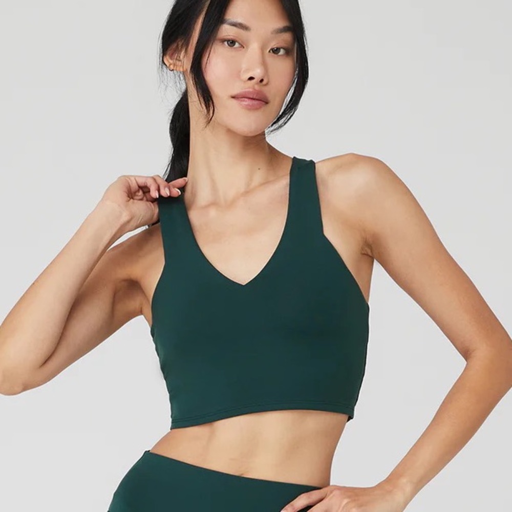 NWT Alo limited edition Airbrush Real Bra Tank Midnight Green